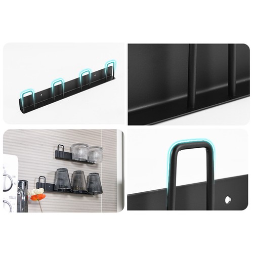 2Pcs 4 Hooks Coffee Mug Rack Wall Mounted Decor Hanging Mug Holder Kitchen - Picture 7 of 8