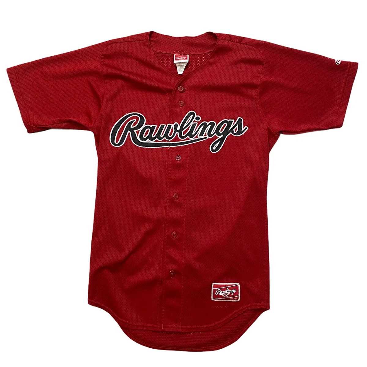 Authentic Rawlings Red Short Sleeve Baseball Jersey Men’s Size Small MLB