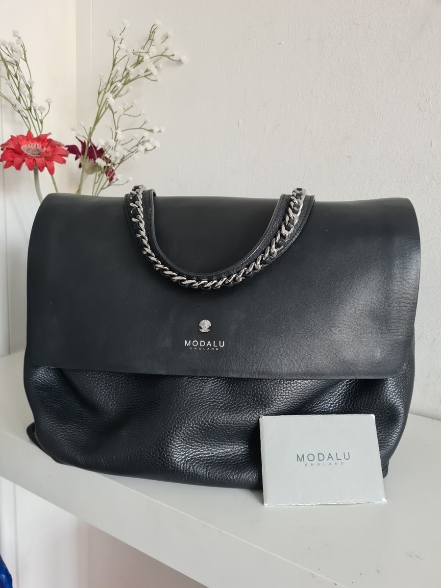 Modalu England Leather Backpack 'Olivia' Black Rucksack handbag