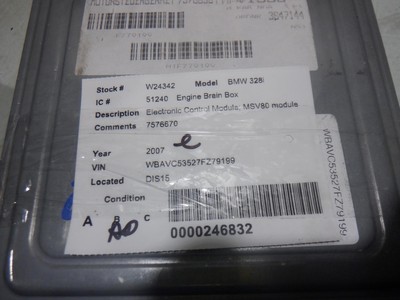 07 BMW 328i Engine Control Module 7576670 | eBay