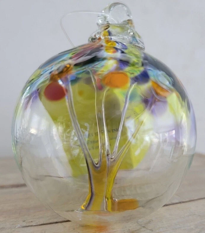 Kitras Art Glass Ball- Tree Of Happiness
