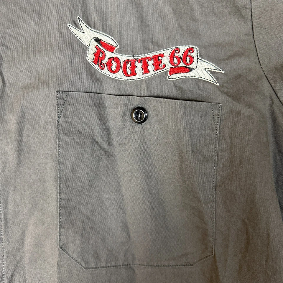 Camisa De Colección Route 66 Para Hombres XL Gris Bordada Livin' On Luck Casino Juegos de azar Foto 3 de 4