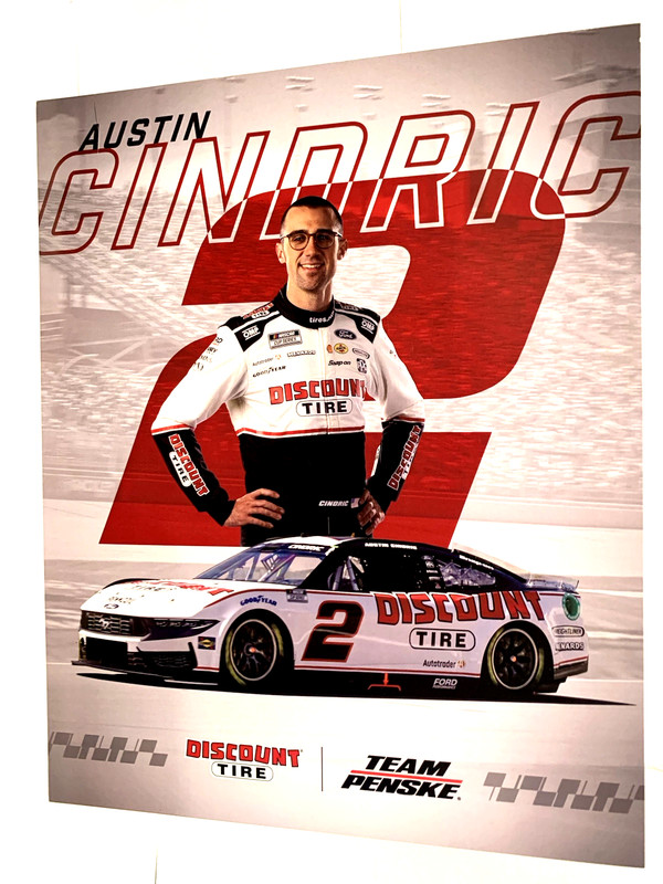 2025 TEAM PENSKE AUSTIN CINDRIC #2 DISCOUNT TIRE FORD DARKHORSE NASCAR POSTCARD