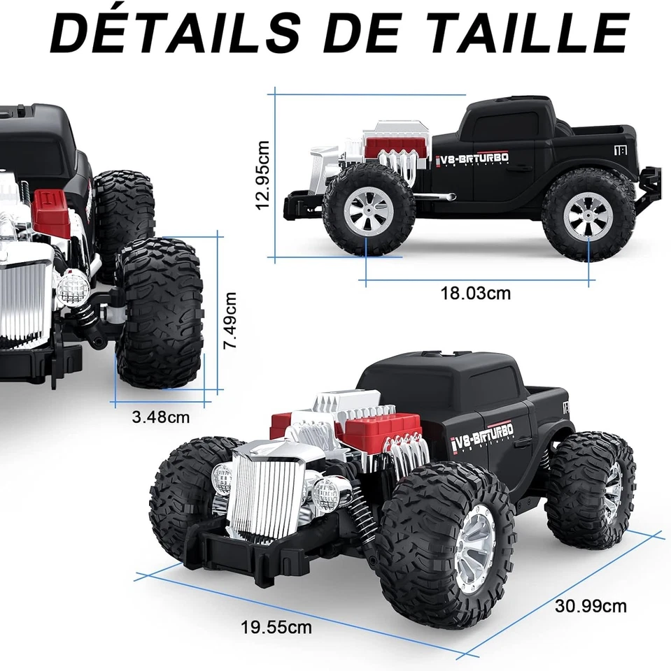 BAZTOY Macchina Telecomandata da Corsa Alta Velocità 20 KM/h Fuoristrada - 1/14 - Immagine 2 di 4