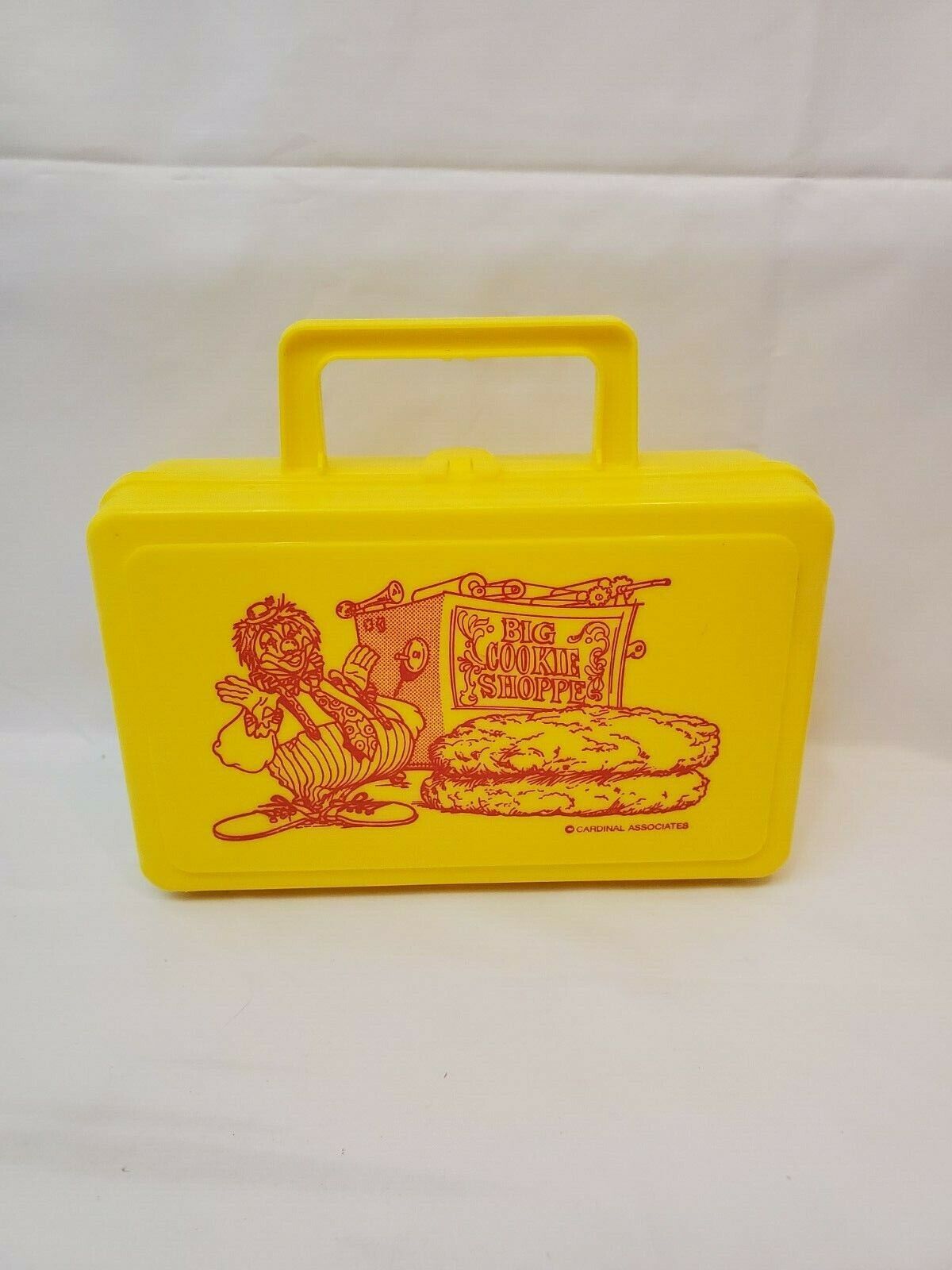 Vintage 8X5" Plastic Lunch Box Big Cookie Shoppe Whirley Industries Inc Yellow