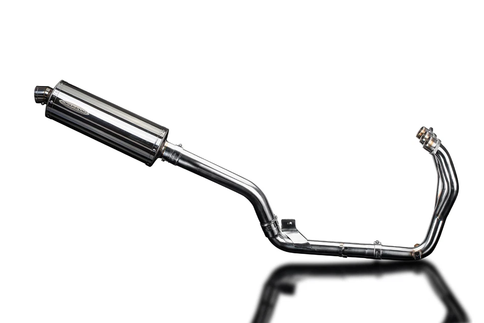 Silenciador oval de aço inoxidável Triumph Tiger 800 2011-2019 Delkevic escape total 3-1 14" - Imagem 4 de 4