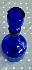 Sch&ouml;ne Vintage Kobaltblau Glas Karaffe Flasche mit Stopfen