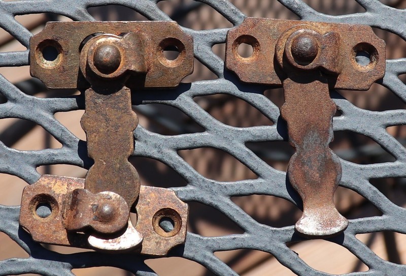 One set of 2 each Antique Primitive Brass Window Shutter Latch