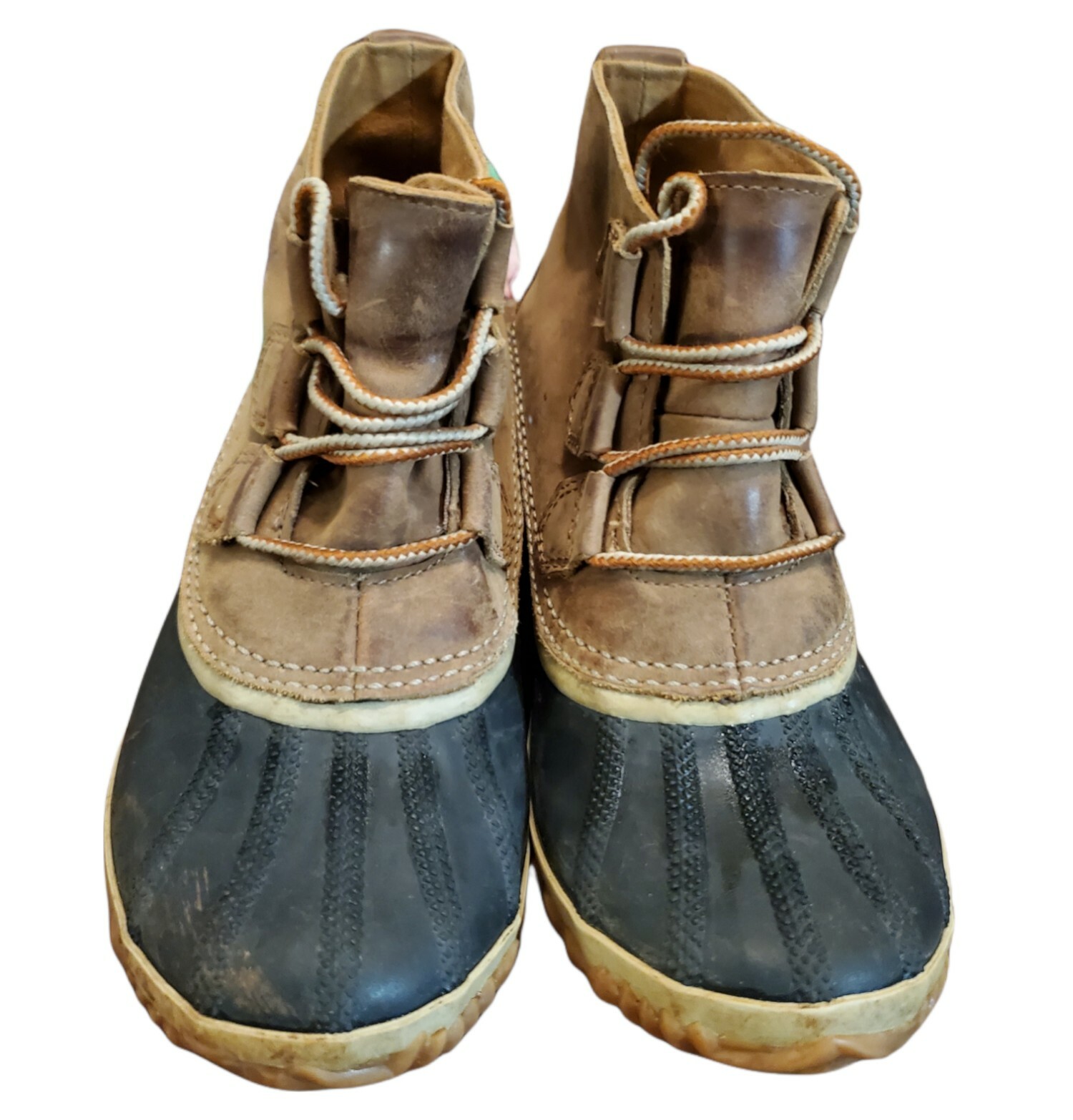 Sorel Womens Out N About Duck Waterproof Snow Rain Boots Brown Size 6.5 Low Top