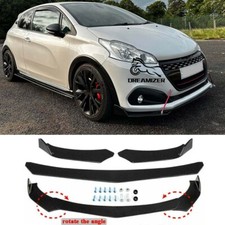 Gloss Black Front Bumper Spoiler Lip Body Kit Splitter Chin for Peugeot 208 MK2