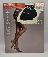 Nice Touch Control Top Silky Sheer Pantyhose Off Black Size C/D Ripped Package