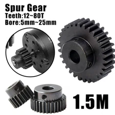 1.5Mod 45# Steel Spur Gears 10-150T Pinion Gear With Step Motor Gear Bore 5-25mm
