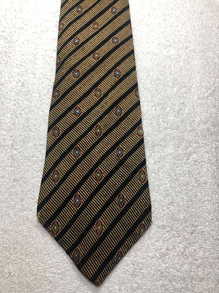 CORBATA NAUTICA HOMBRE BEIGE Y NEGRO CON ROJO VERDE AZUL 4 X 59 Foto 2 de 4