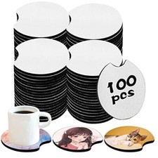 100 PCS Sublimation Blank Car Coasters, 2.75 in Circular 100 Count Pack of 1 