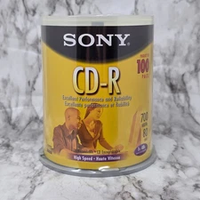 Sony CD-R 80 min 700MB Recordable Blank Discs 100 Pack 48x New Sealed