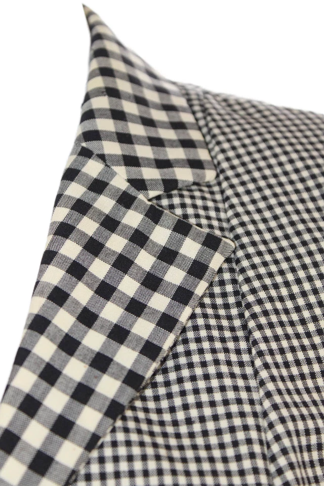 Moschino Cheap & Chic Women Beige Checked Wool Collared Button Vest Size 6 - Image 2 of 4