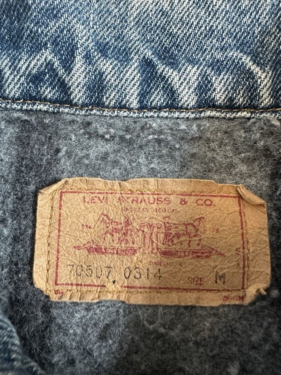 Vintage Levis Trucker Jacket Mens Medium Blanket Lined MADE IN USA
