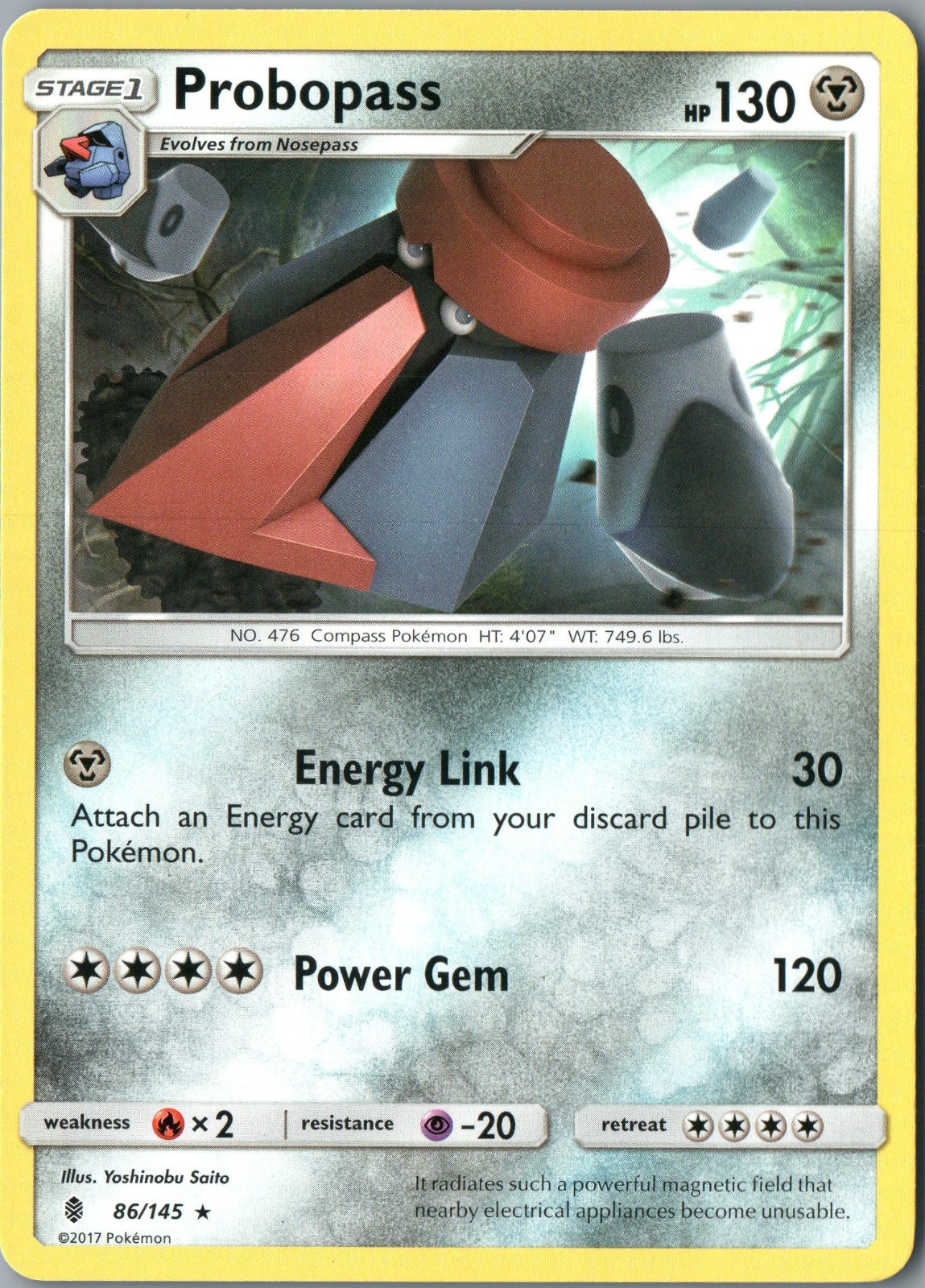Probopass Rare SM - Guardians Rising 86/145 NM - Pokemon