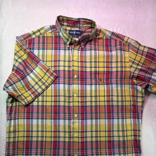 Ralph Lauren McMeel 100% Cotton Classic Fit Men's XL Preppy Plaid 