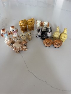 Lot Of 8 Vintage Dog Salt And Pepper Shakers