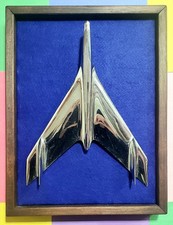 1956 Chevrolet Bel Air Original Oem Jetbird Hood Ornament - Mounted And Framed