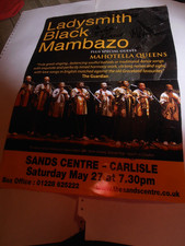 Ladysmith Black Mambazo Poster, Carlisle 2001 concert & Mahotella Queens.29x42cm