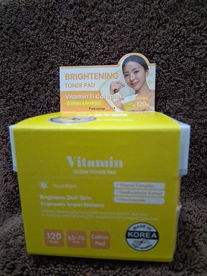 DERMAL Vitamin Toner Pads 120 Count Korean Skincare for Radiant Youthful Skin