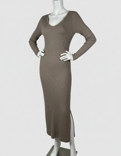 Freshman 1996 Women's Juniors Gray Knit V-Neck Twisted Back Dress Size S.