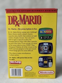 Dr. Mario (Nintendo NES, 1990) - Game Cartridge with Box Manual & Poster