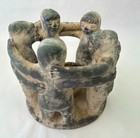 CIRCLE OF FRIENDS MAYAN AZTEC POTTERY CANDLE HOLDER  - 7 1/2" TALL — photo 2