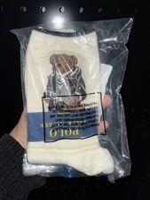 Polo Ralph Lauren Bear Socks Bloomingdale's 2025 Shopping Bear Women’s Ivory NEW