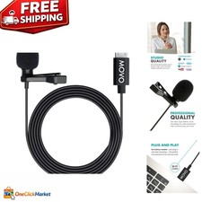 M1 USB Lavalier Microphone - Omnidirectional Clip-on Mic for Podcasting  Gaming