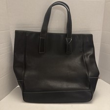 Vintage Coach 7788 Black Leather Zip Tote USA Made Court Bag Classic EUC