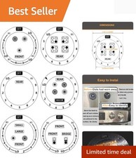 6 Waterproof Stove Dials Stickers - Clear Vinyl for Light Cooktop Surfaces