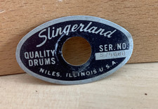 Slingerland 70s Vtg Black Silver Niles Oval Badge Snare Tom Bass Drum Ser 574000