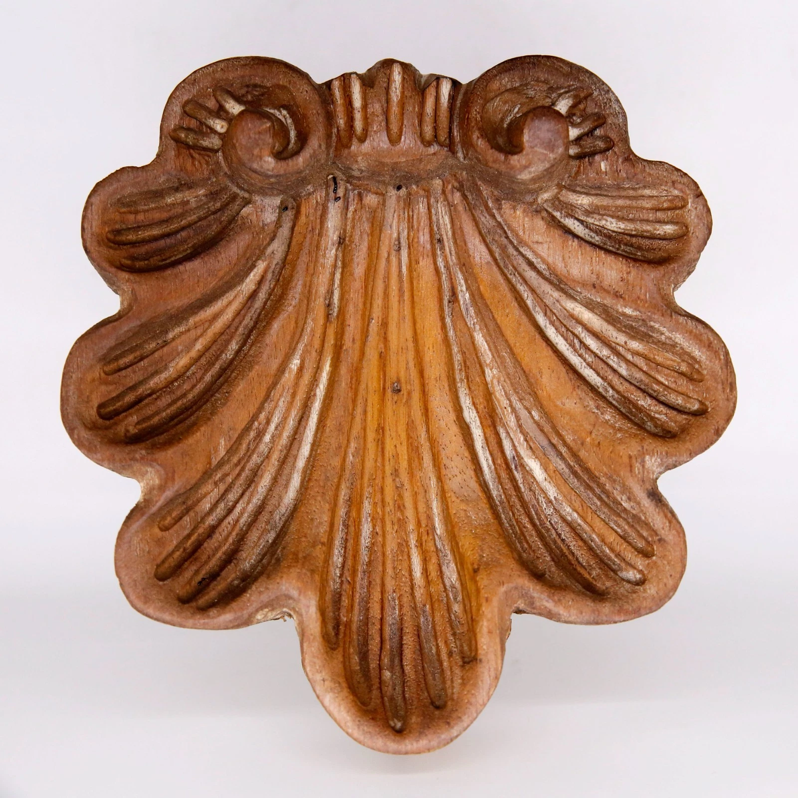 Antique Hand Carved Hardwood Wall Shelf 7"x7"