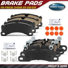 8Pcs Front & Rear Ceramic Brake Pads w/ Hardw...