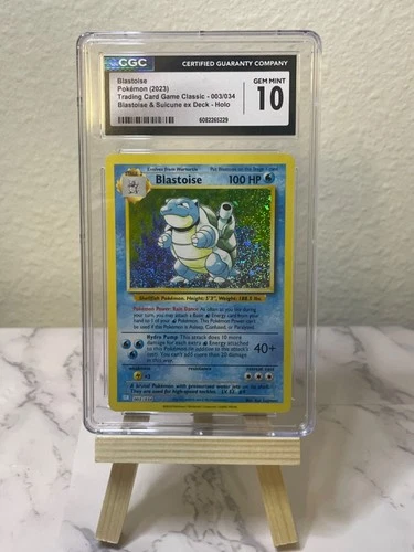 CGC 10 Gem Mint Blastoise 003/034 Pokemon Suicune ex Deck TCG Classic English