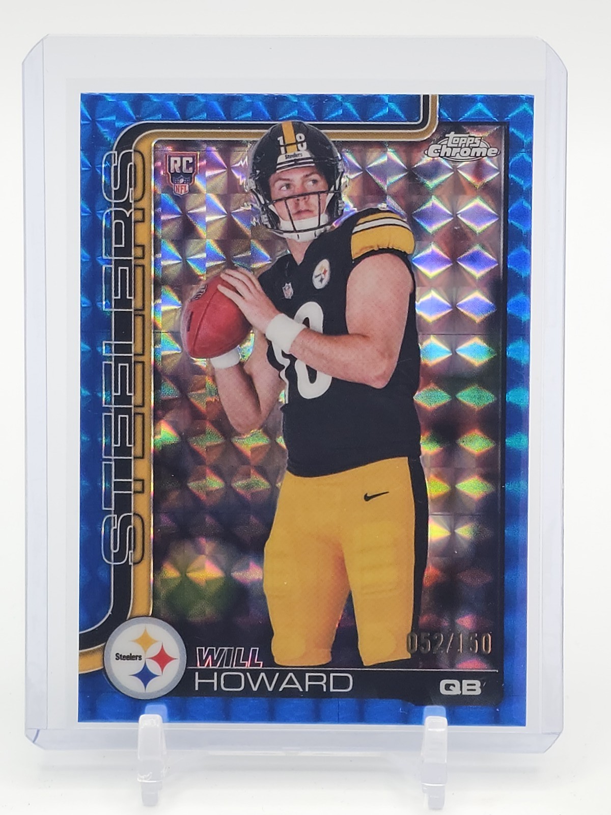 WILL HOWARD 2025 TOPPS CHROME BLUE GEOMETRIC ROOKIE /150 #321 STEELERS Q2620