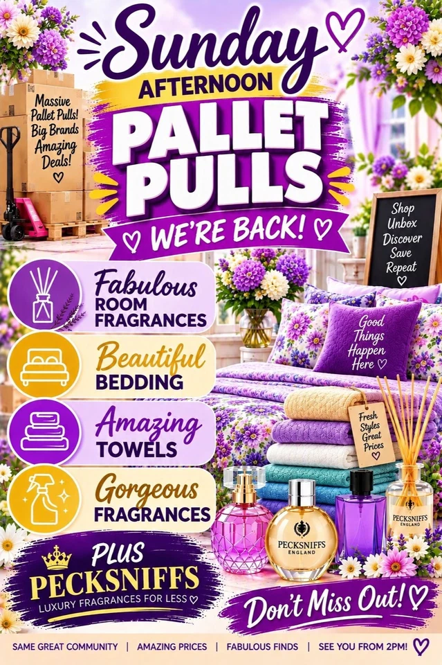 Sunday Steals- PALLET PULLS + fragrance, bedding, towels, Pecksniffs +more