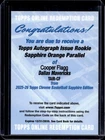 2025-26 Topps Chrome Sapphire Cooper Flagg Auto Rookies Orange Refractor RC #/25