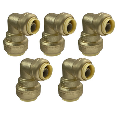 5 Pack XFITTING 3/4'' X 1/2'' Push Fit Elbow, Reduced Reducing Elbow