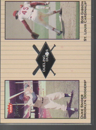 DUKE SNIDER / BOB GIBSON 2002 FLEER GREATS DUELING DUOS INSERT 