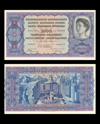 1000 Franken Banknote Schweiz 4. Serie (Replica)