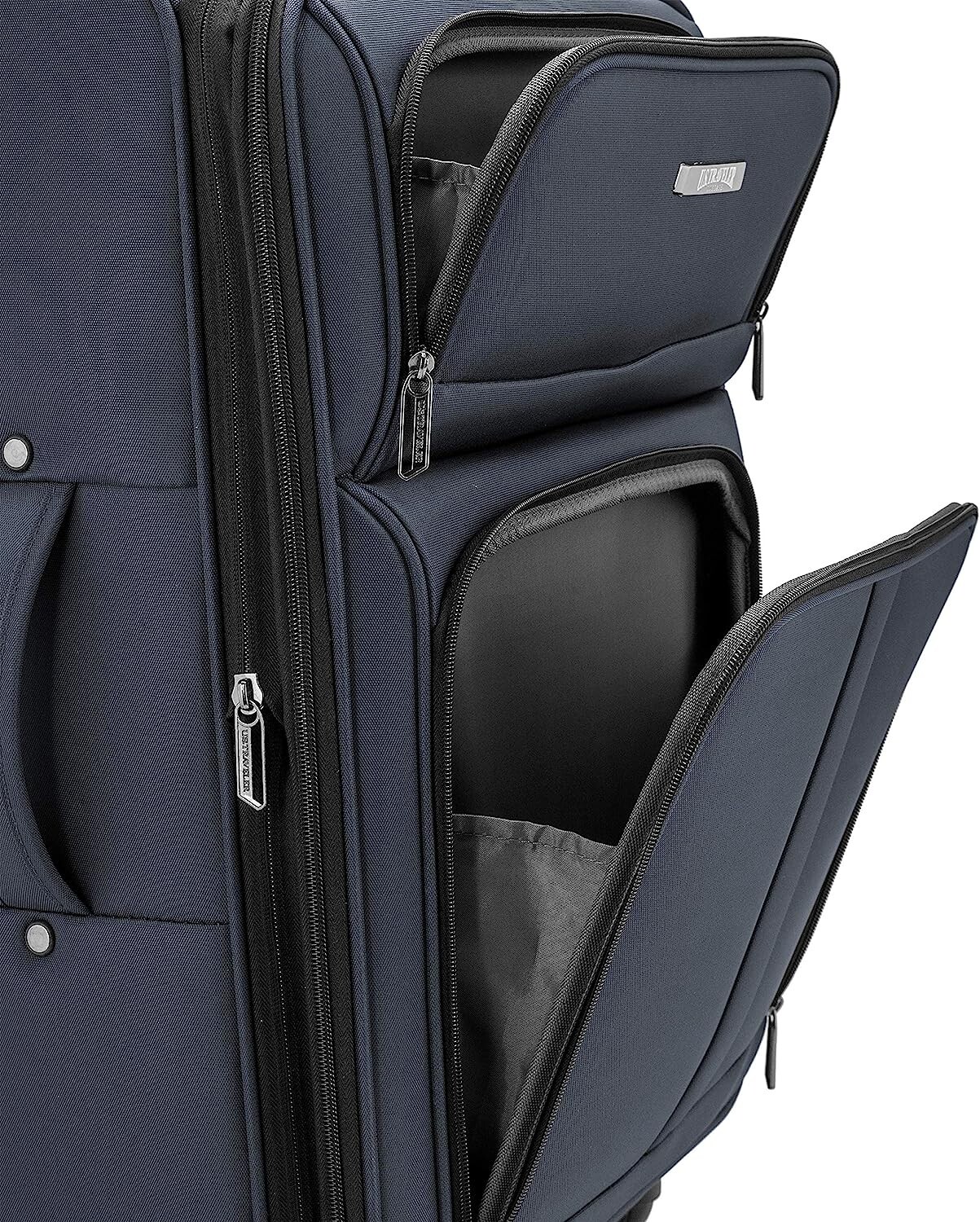 U.S. Traveler Anzio 22" Softside Expandable Spinner Luggage Carry On Dark Grey