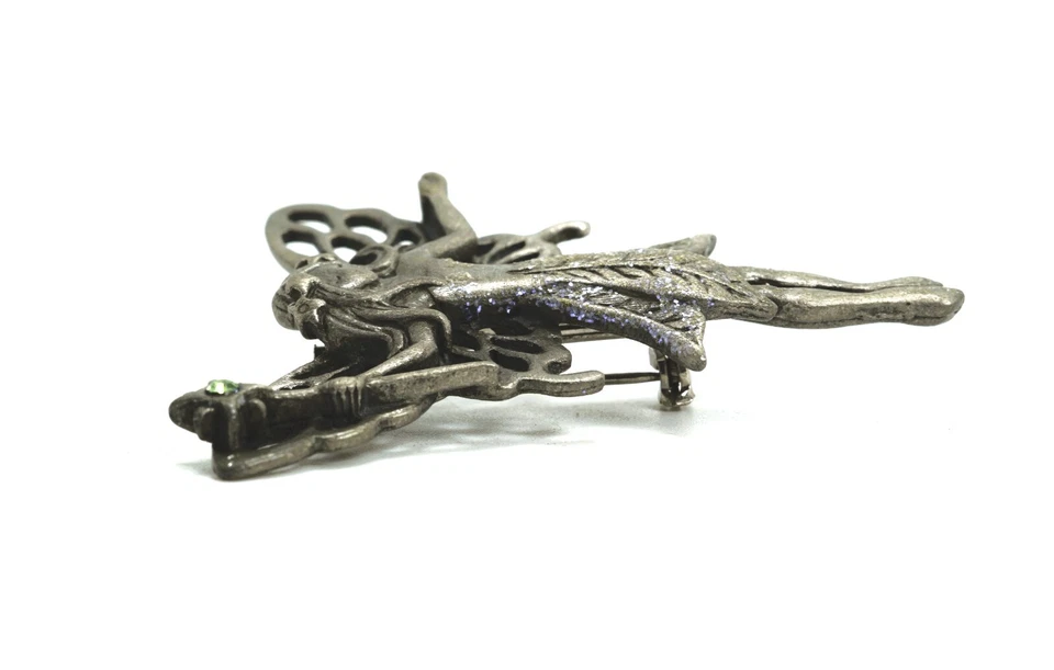 Vintage JJ Jonelle Pewter Fairy Brooch - Image 3 of 4