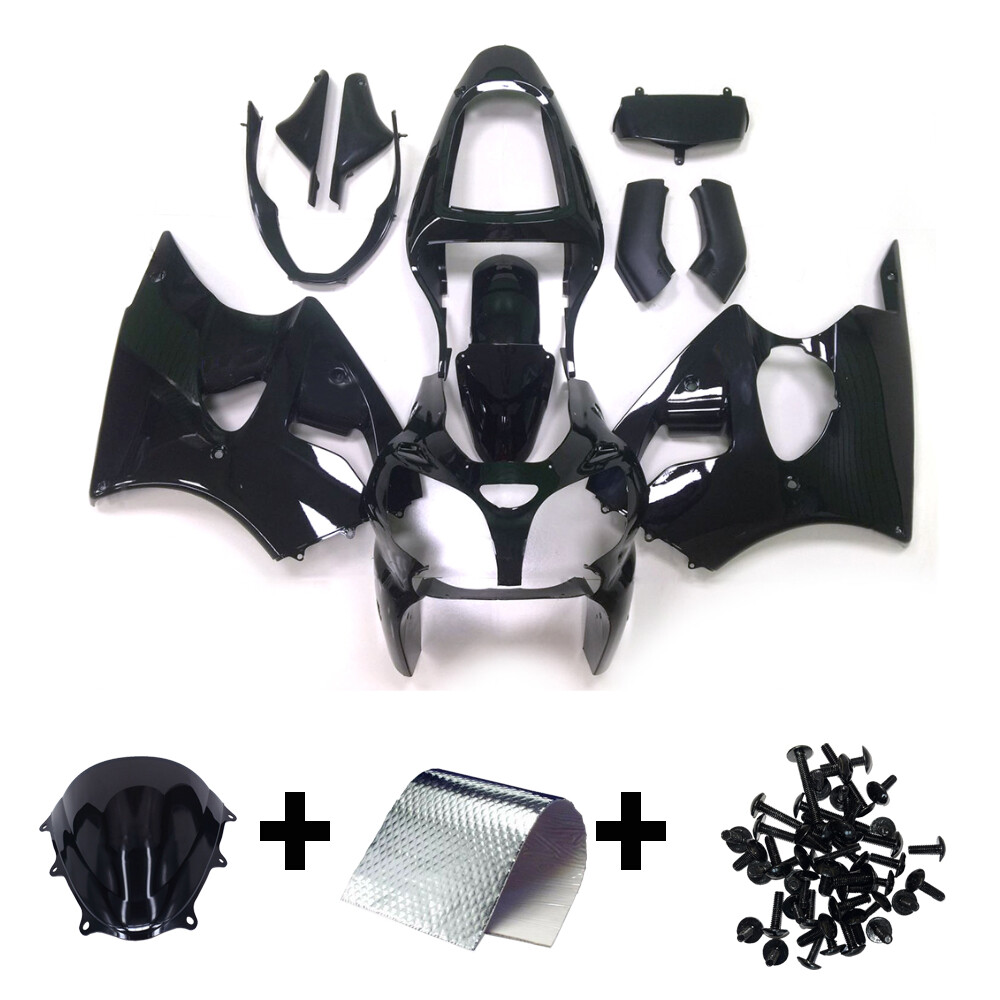 Black Bodywork For Kawasaki ZX-6R 636 Ninja 2000 2001 2002