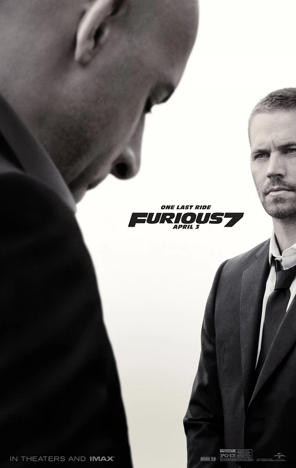 Fast and the Furious movie poster (a) Furious 7 movie poster - Paul Walker