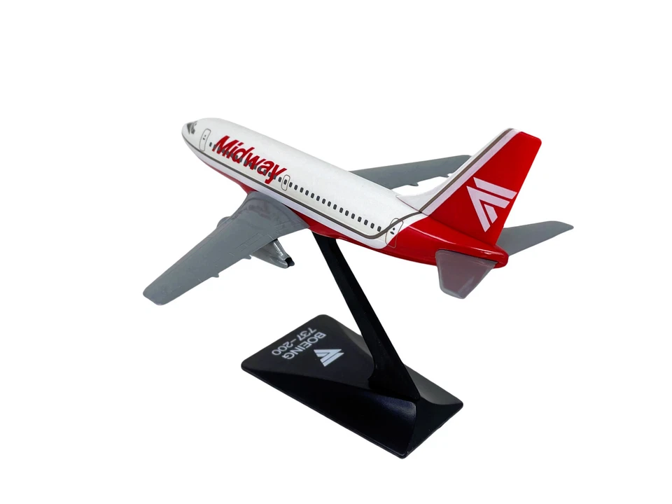 Flight Miniatures Midway (84-93) Boeing 737-200 1:180 Scale Model Airplane - Image 2 of 3