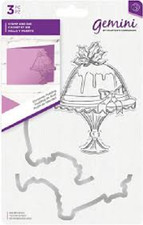 Gemini By Crafters Companion CHRISTMAS PUDDING Metal Die and Acrylic Stamps